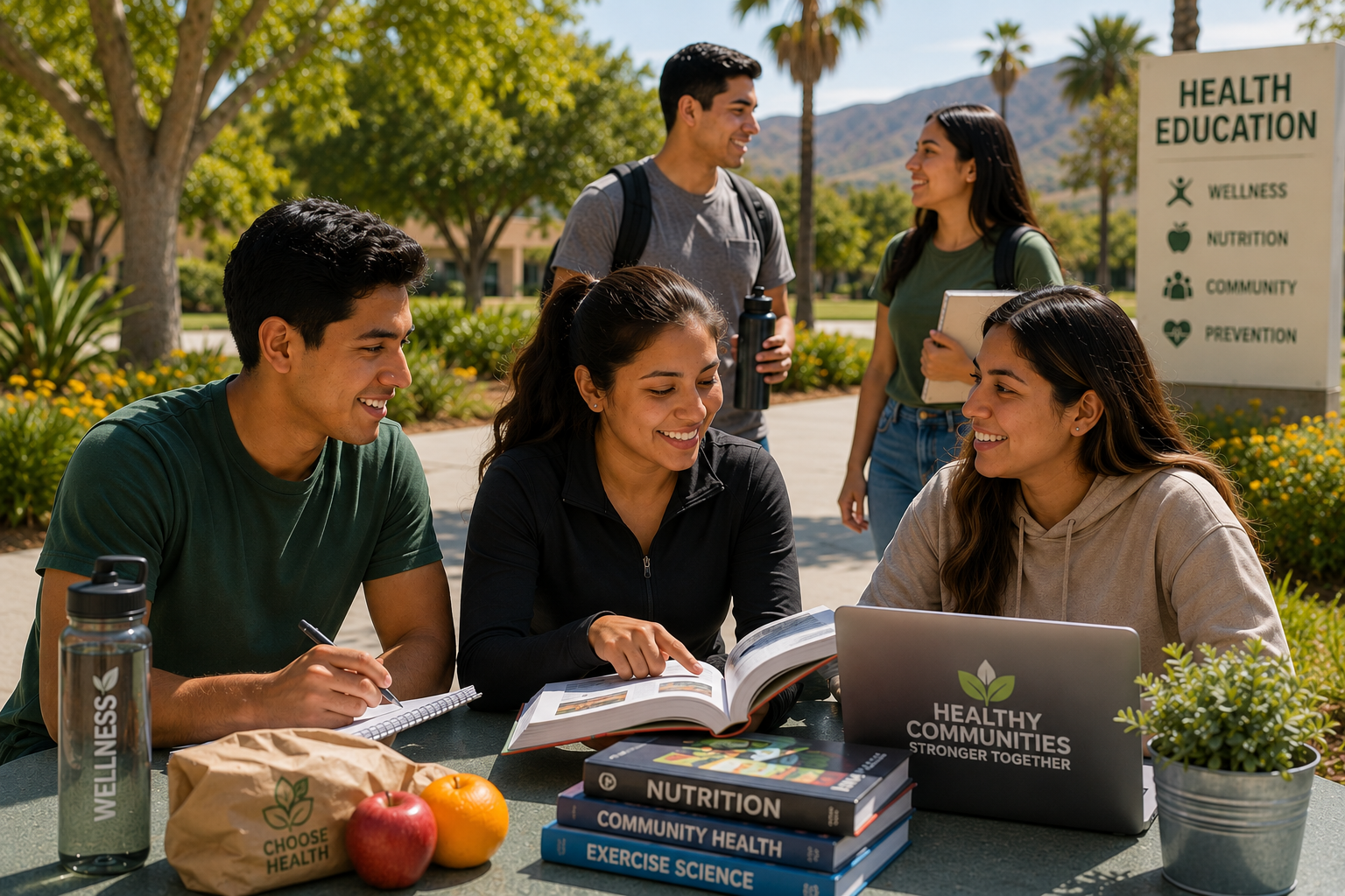 Health Education students outdoors